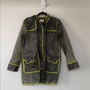 Neon and black raincoat
